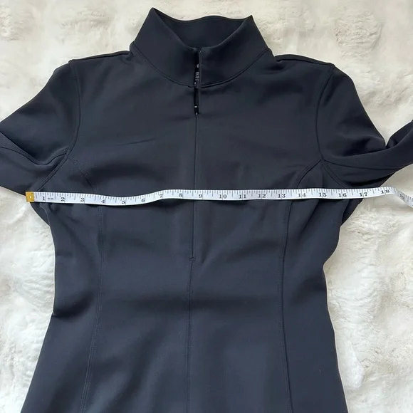 Athleta Delancey Black Half Zip Long Sleeve Mock Neck Dress with Pockets-SP - Picture 11 of 13
